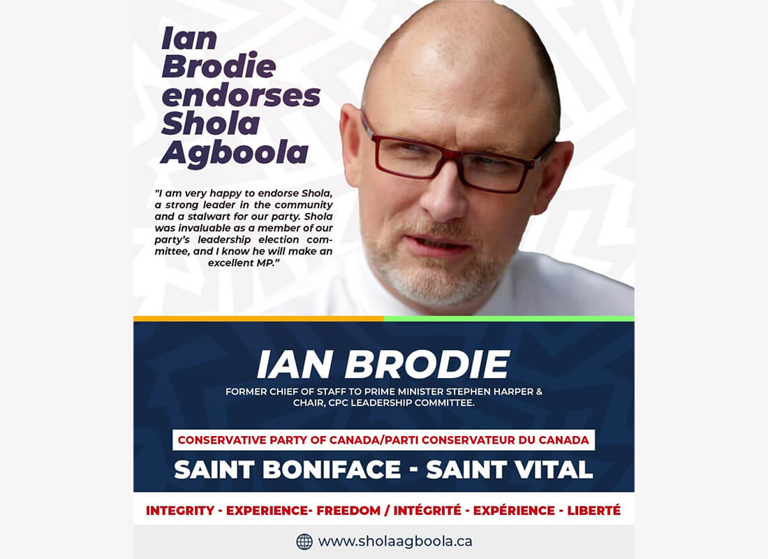 I am truly honored to have the endorsement of Ian Brodie